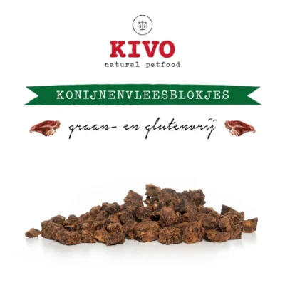 Kivo Konijnenvleesblokjes 400gr