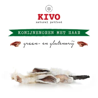 Kivo Konijnenoren met haar 100gr
