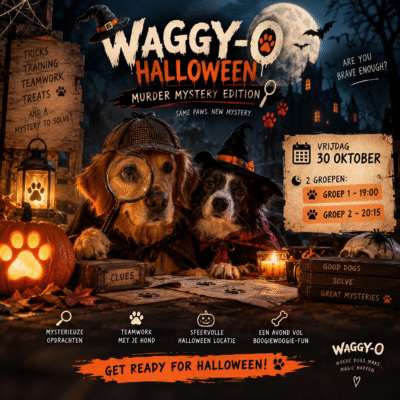 🎃 WAGGY-O HALLOWEEN – MURDER MYSTERY EDITION 🔎🐾 (30/10 - Groep 19 uur)